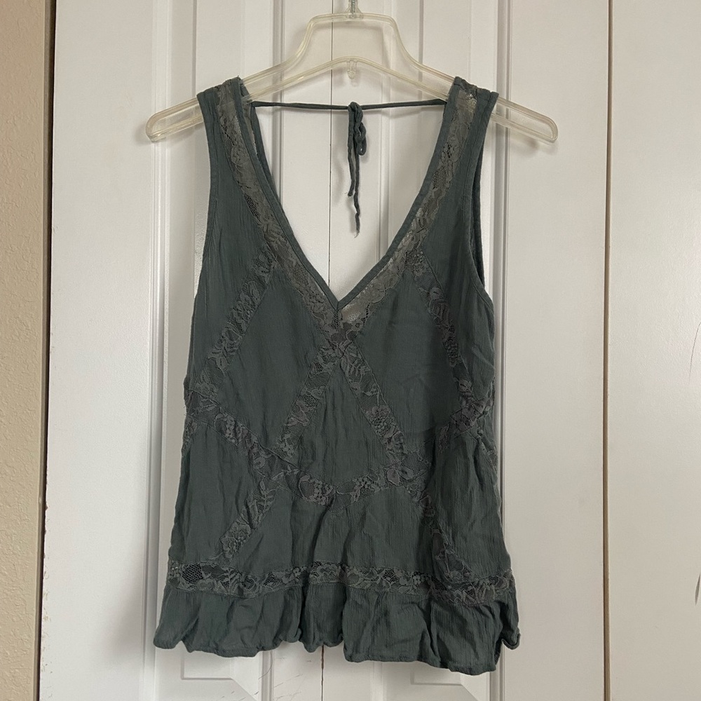 EUC American Eagle Tie Back Lace Tank Top